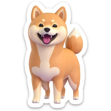 shiba inu standing, laughing sticker