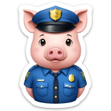 A pig with police uniform  sticker