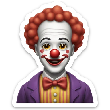 Clown with heart eyes sticker