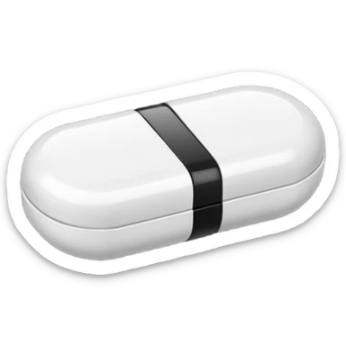 black and white pill sticker
