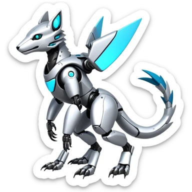 Modern Futuristic Vernid-Sergal-Trico-Protogen-Robot-species by LiLaiRa full body sticker