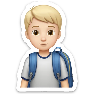 boy going to school sticker