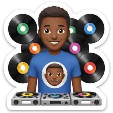 Vinyl Record Collector black man sticker