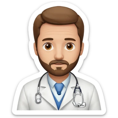 Male doctor little beard sticker