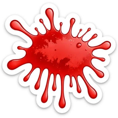 paint splatter, only bucket, spilled paint, red color. sticker