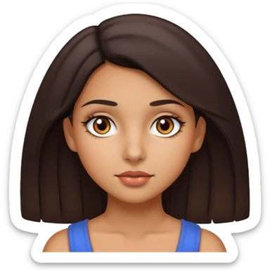 Latina girl with tight, dull facial skin sticker