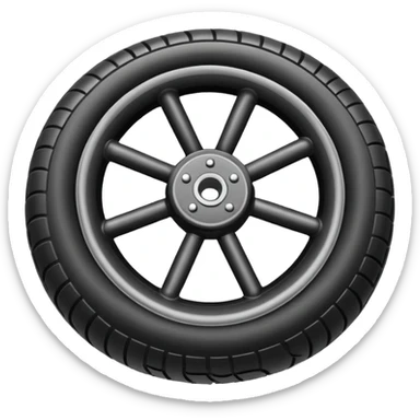 he aircraft's landing gear is one inflated, plump wheel with a strut, black in color, cartoon-style sticker