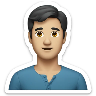 A man with short Black hair in a blue dress sticker