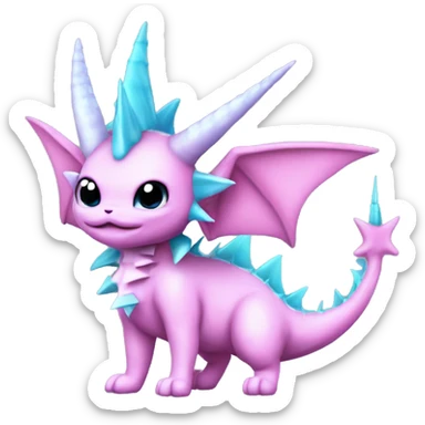 Pink Edgy Vaporeon dragon With Fins and spikes full body sticker