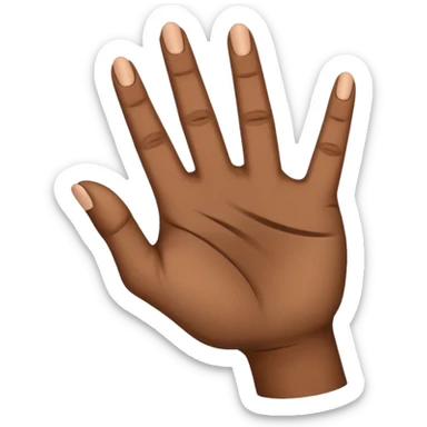 A flat hand with the palm facing towards me and the middle finger bent 90 degrees sticker