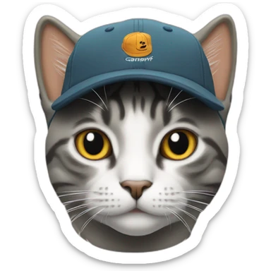 Cat wearing carhartt cap sticker