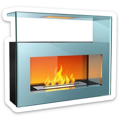 Modern Glass Fireplace sticker