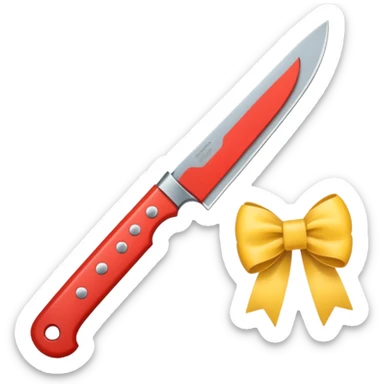 knife with little bows around it sticker
