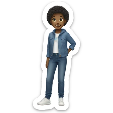 smiling girl with boys outfit sticker