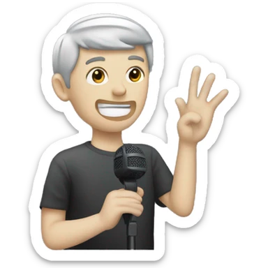 a person is conducting a live broadcast sticker