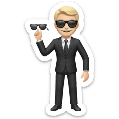 monopoly figurine man with sunglasses sticker