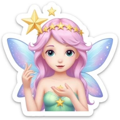 Pastel fairy transparent star sticker