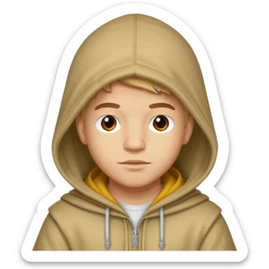 Moreno greñudo con capucha sticker