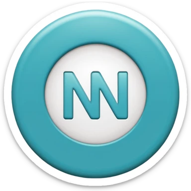 Crea Un logo animado de un círculo color Turquesa y letras blancas con las siglas NHD sticker