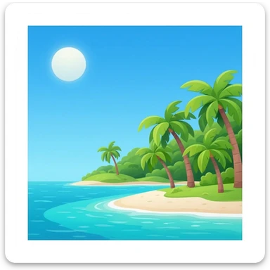Island with beautiful sea sticker