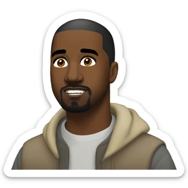 Kanye West in front of a mountain range sticker
