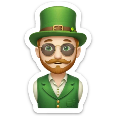 hippy leprechaun with thin mustache sticker
