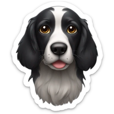 Un chien noir qui fais un bisous sticker