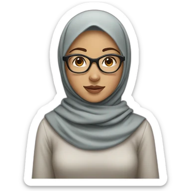 a girl with hijab and glasses sticker