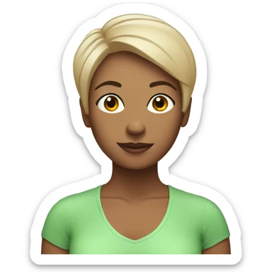 women yoga teacher with short hair sticker