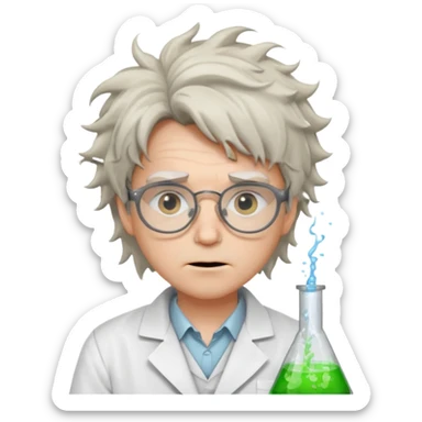Un savant fou avec des lunettes sticker