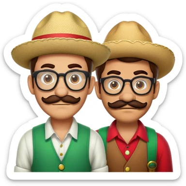 Hipster Luigi and Mexican Mario  sticker