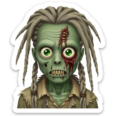 create zombie with dreadlocks sticker