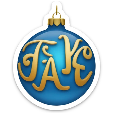 blue ornament with the name jake on it in cursive  sticker