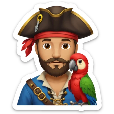 pirate and parrotپرنیس sticker
