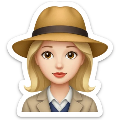 woman wit hat sticker