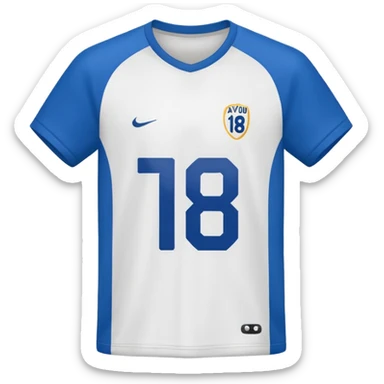 Football T-shirt saying "Ayyub" on the back with number 18 sticker