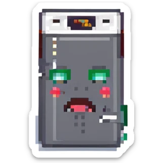 Battery completely empty and frowning sticker