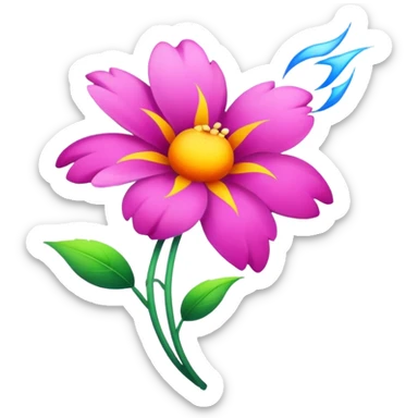 thunder and flower sticker