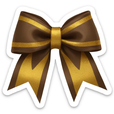 Brown and Gold cheerleading bow sticker