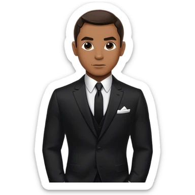 a james bond in a custom suit, black on black sticker