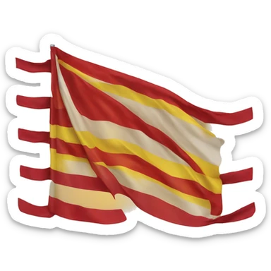 Es una bandera sin mástil de con el orden de barras horizontales de colores siguiente: amarillo, rojo, amarillo, rojo, amarillo, rojo, amarillo, rojo y amarillo. sticker