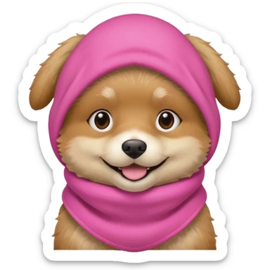 Dog in Pink balaklava sticker