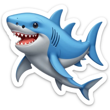 Un tiburón con zapatos azules sticker