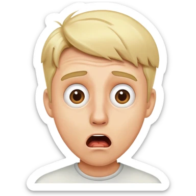 Shocked blonde man sticker