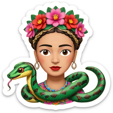 Frida Kahlo with snake sticker
