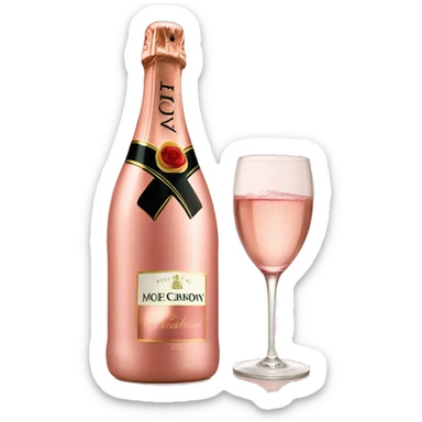 Bottle of Moët et Chandon Rose Champagne sticker