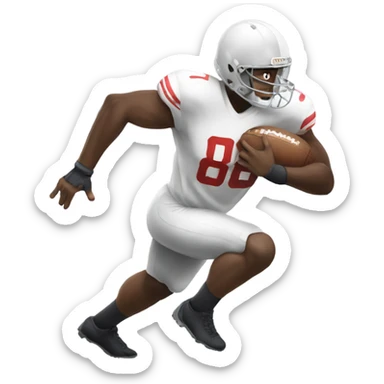 Guy running past offensive lineman sticker