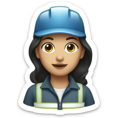Truck driver girl with dark hair sticker