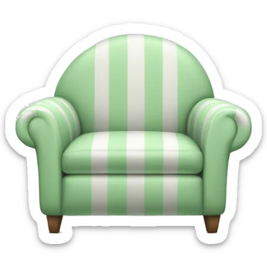 Striped pastel green and white sofa chair sticker