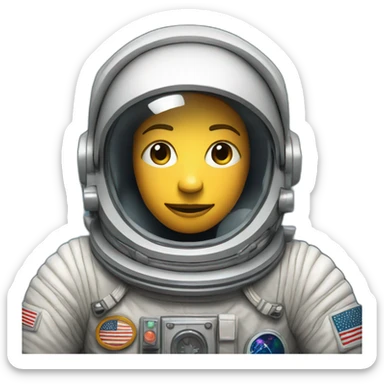an astronaut in a spaceship sticker